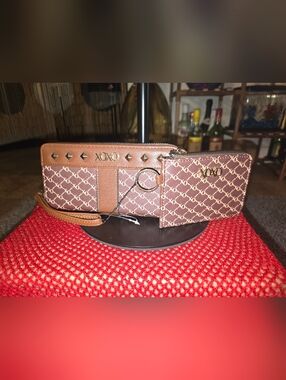 🌟NWT🌟 XOXO Brown Monogram Wristlet and Card Case Set